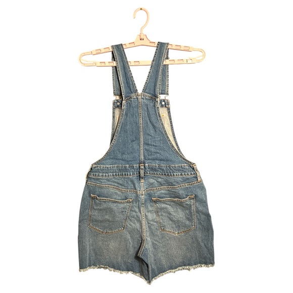 J. Crew Factory Women’s Denim Cutoff Shorts Overalls Blue Wash Pockets Size S - Picture 5 of 11